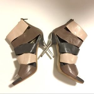 SALE WKND!! Leather Bandage Stiletto Booties